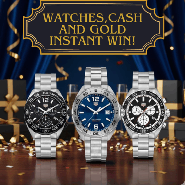 Watches, Cash and Gold (£300 Cash Main Prize)